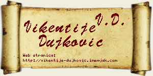 Vikentije Dujković vizit kartica